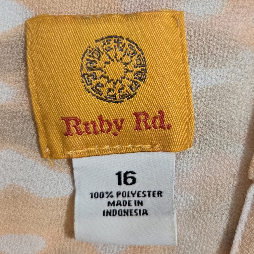 Ruby Road Peach Button Front Blouse Size 16 - image 7